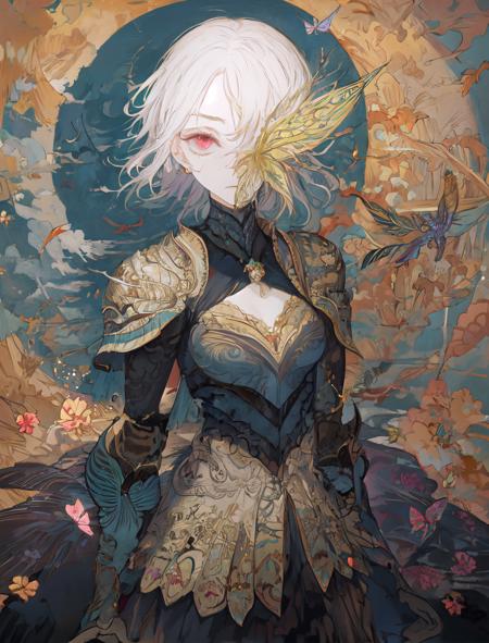 00029-808028478-4208-woman, infected face, butterfly, iridescent armor, intricate, bright background _lora_Iridescence_0.7_.png